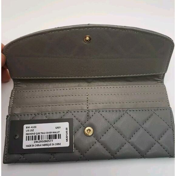 Badgley‎ Mischa Diamond Quilting Cardholder Wallet Grey - Picture 1 of 7